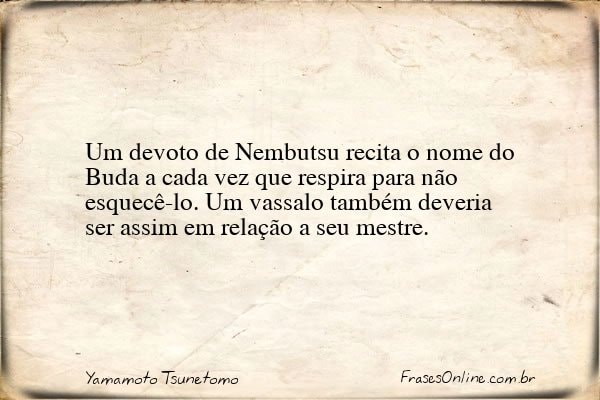 Frase de Yamamoto Tsunetomo