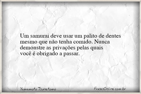 Frase de Yamamoto Tsunetomo