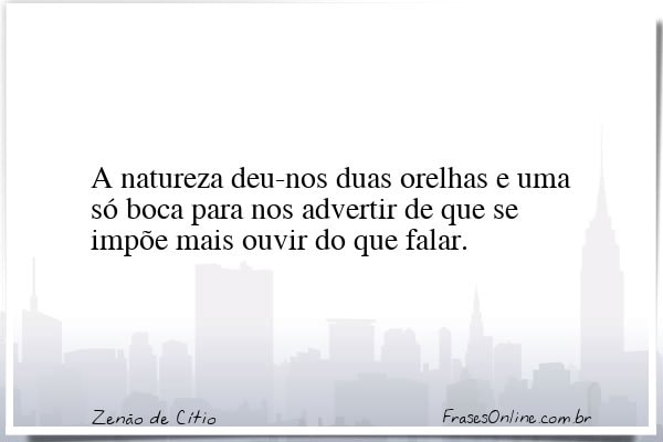Frase de Zenão de Cítio