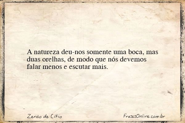 Frase de Zenão de Cítio