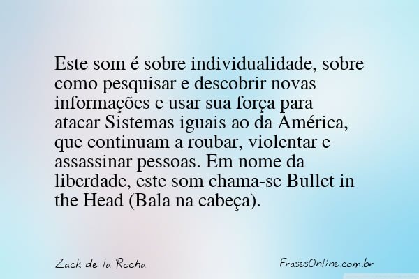 Frase de Zack de la Rocha